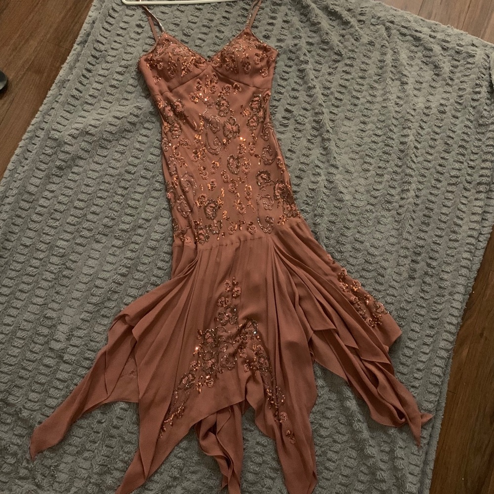 Sue Wong Nocturne mauve silk beaded dress